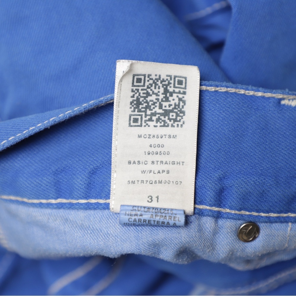 True Religion Mens Straight Jeans With Flaps Blue Size 31 - Picture 7 of 10